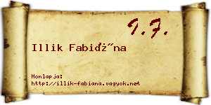 Illik Fabiána névjegykártya